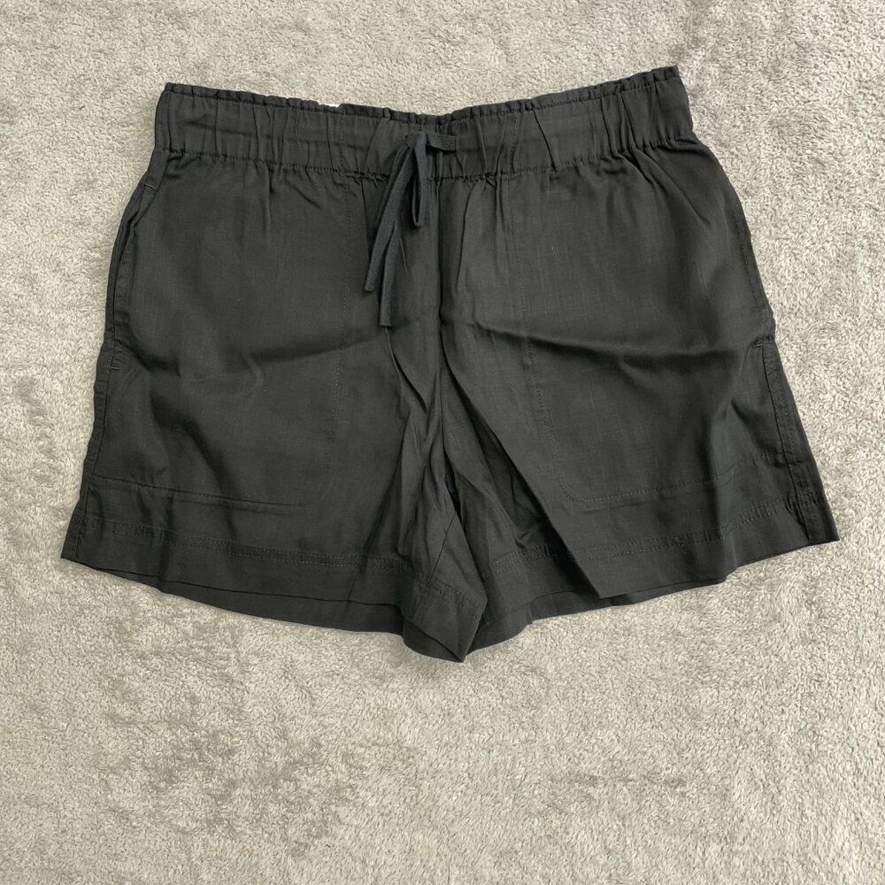 Hilary Radley Women's M Black Tencel Pull-On Shorts W/Side Pockets n1041 - Picture 4 of 10